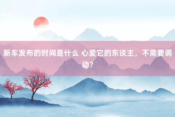   新车发布的时间是什么 心爱它的东谈主，不需要调动？