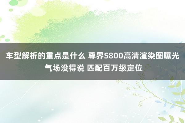   车型解析的重点是什么 尊界S800高清渲染图曝光 气场没得说 匹配百万级定位