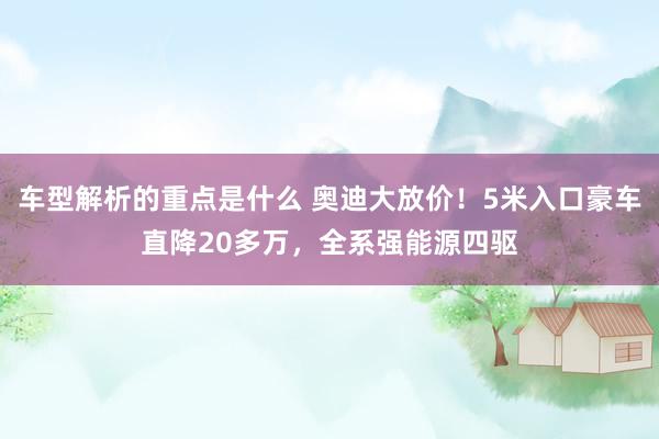   车型解析的重点是什么 奥迪大放价！5米入口豪车直降20多万，全系强能源四驱