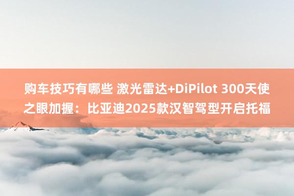   购车技巧有哪些 激光雷达+DiPilot 300天使之眼加握：比亚迪2025款汉智驾型开启托福