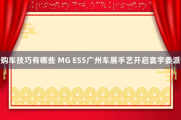 购车技巧有哪些 MG ES5广州车展手艺开启寰宇委派