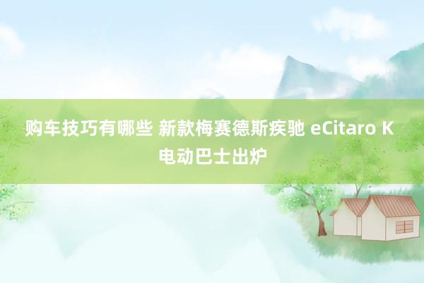 购车技巧有哪些 新款梅赛德斯疾驰 eCitaro K 电动巴士出炉