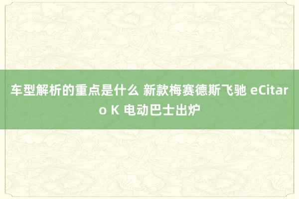 车型解析的重点是什么 新款梅赛德斯飞驰 eCitaro K 电动巴士出炉