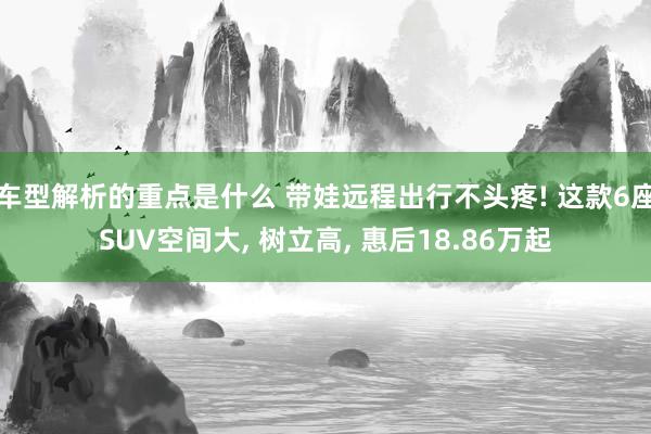   车型解析的重点是什么 带娃远程出行不头疼! 这款6座SUV空间大, 树立高, 惠后18.86万起