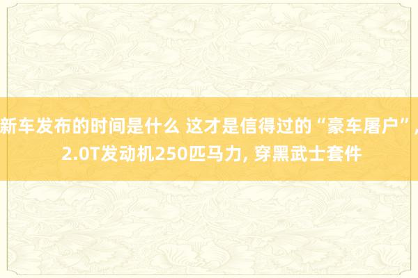 新车发布的时间是什么 这才是信得过的“豪车屠户”, 2.0T发动机250匹马力, 穿黑武士套件