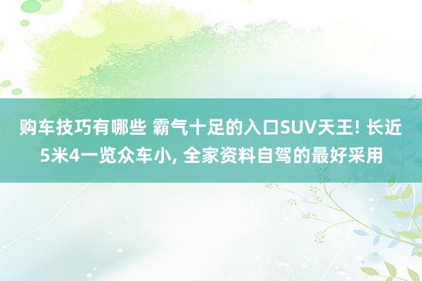   购车技巧有哪些 霸气十足的入口SUV天王! 长近5米4一览众车小, 全家资料自驾的最好采用