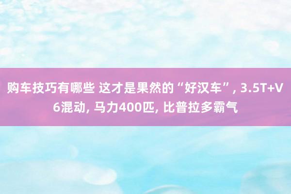 购车技巧有哪些 这才是果然的“好汉车”, 3.5T+V6混动, 马力400匹, 比普拉多霸气