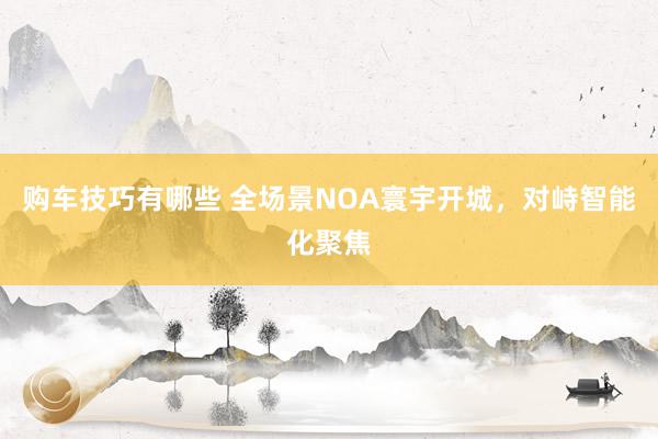 购车技巧有哪些 全场景NOA寰宇开城，对峙智能化聚焦